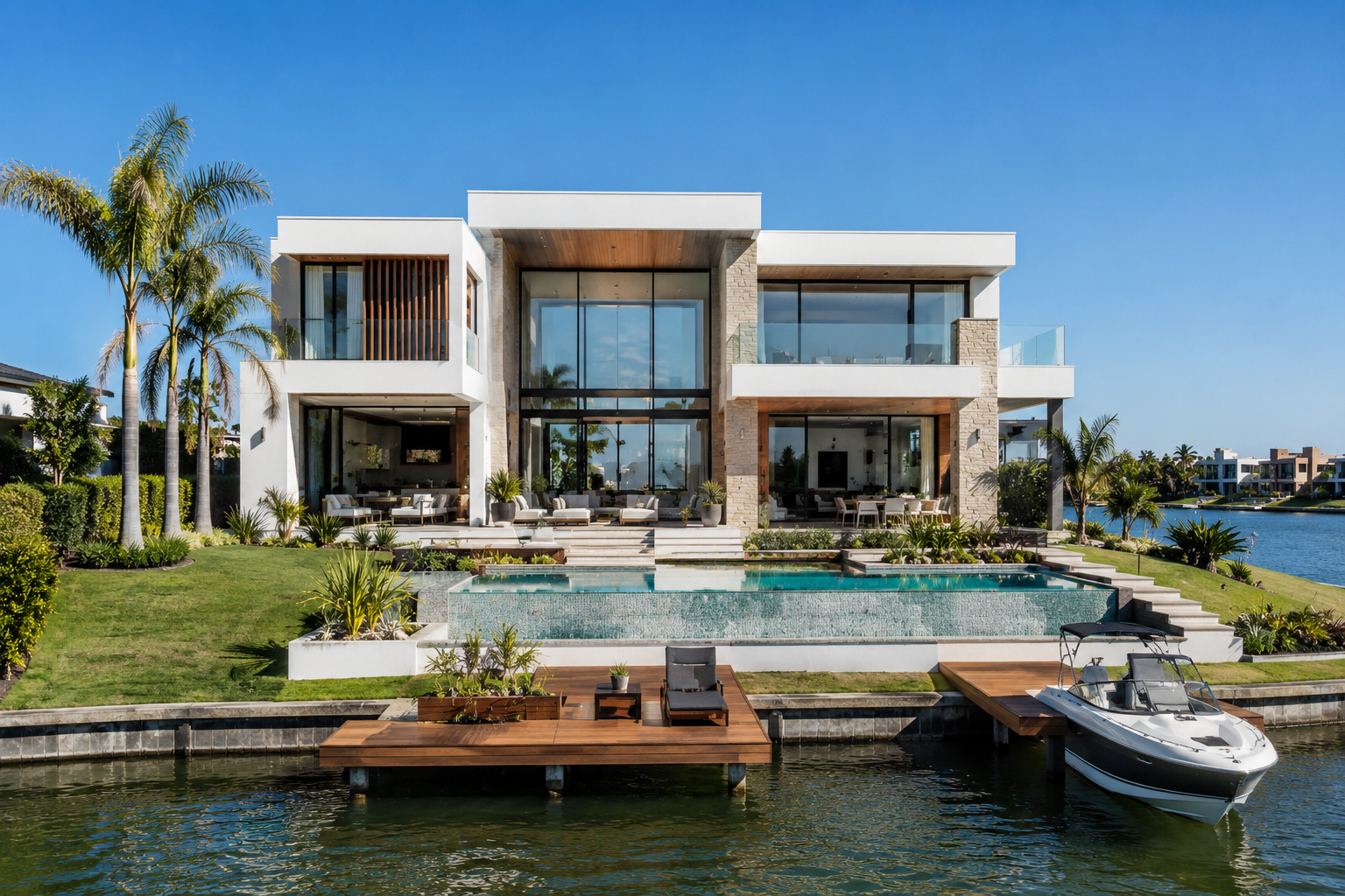 Casa a estrenar frente a laguna
